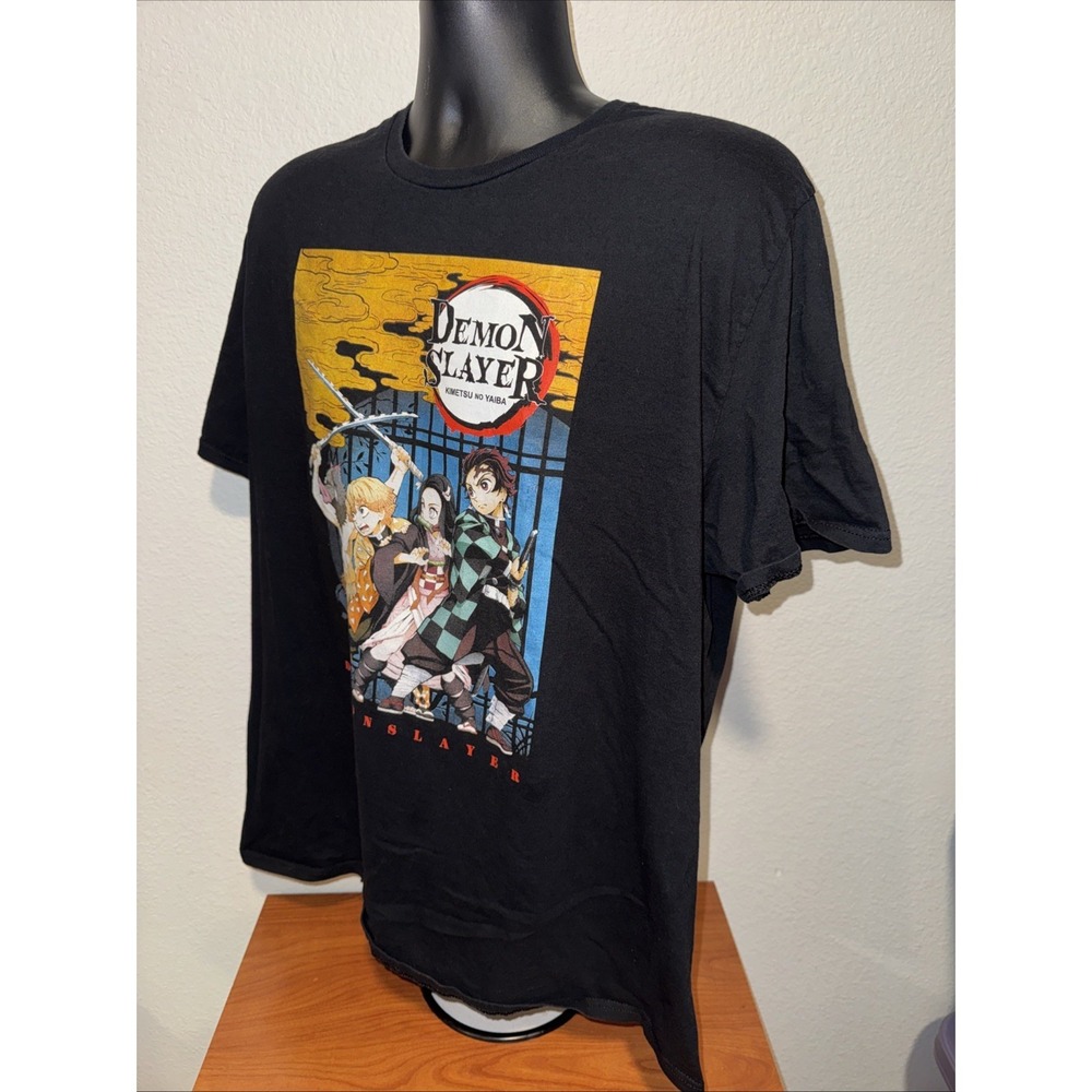 Demon Slayer T-Shirt 2XL Black Anime Kimetsu No Yaiba Graphic Tee Aniplex Men's - Picture 12 of 14